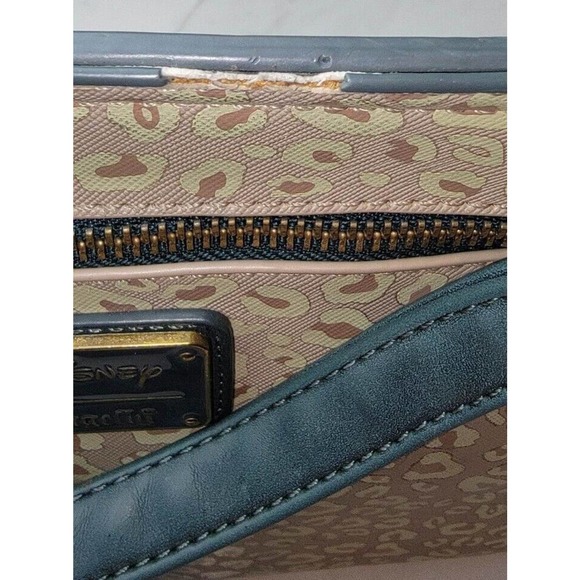 Loungefly Disney Mickey, Pluto & Leopard Crossbody Purse Bag Green Tan - Picture 8 of 13